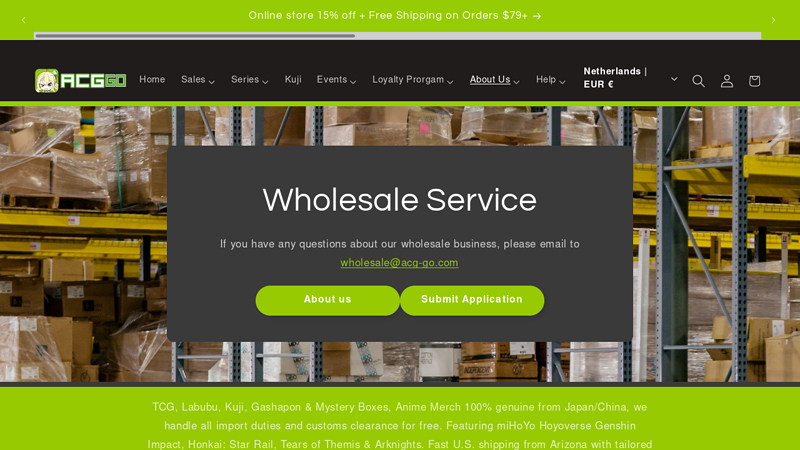 ACG Go Anime Wholesale Licensed Distributor Official Products U.S.