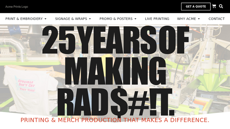 Acme Prints custom t-shirts