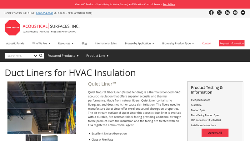 Acoustic Duct Liners for HVAC System Insulation