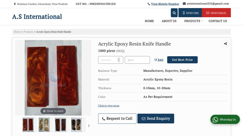 Acrylic Epoxy Resin Knife Handle