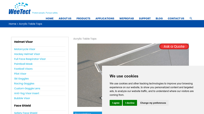 Acrylic Table Top Manufacturer and Supplier