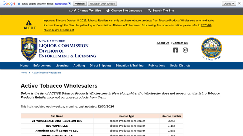 Active Tobacco Wholesalers