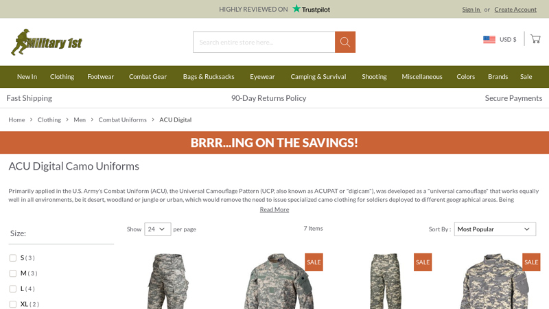 ACU Digital Camo Uniforms US