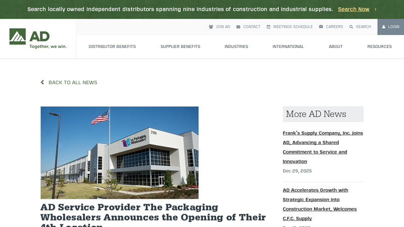 AD Service Provider The Packaging Wholesalers Announces the ...