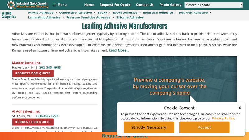 Adhesive Manufacturers