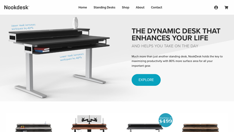 Adjustable Height Standing Desks by NookDesk