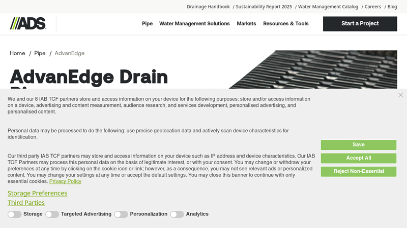 AdvanEdge Site Drain Pipe