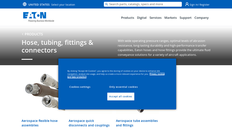 Aerospace hose, tubing fittings and connectors