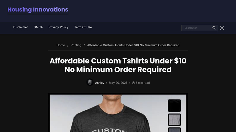 Affordable Custom Tshirts Under $10 No Minimum Order Required custom t-shirts