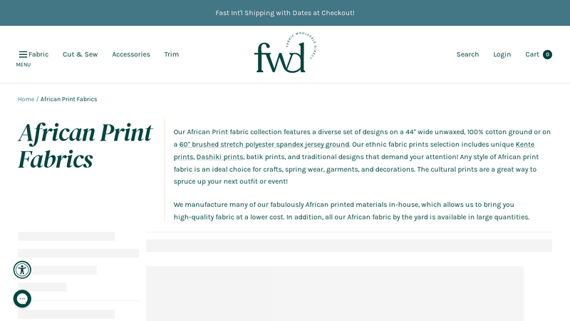 African Print Fabric by the Yard