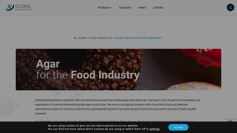 Agar for the Food Industry