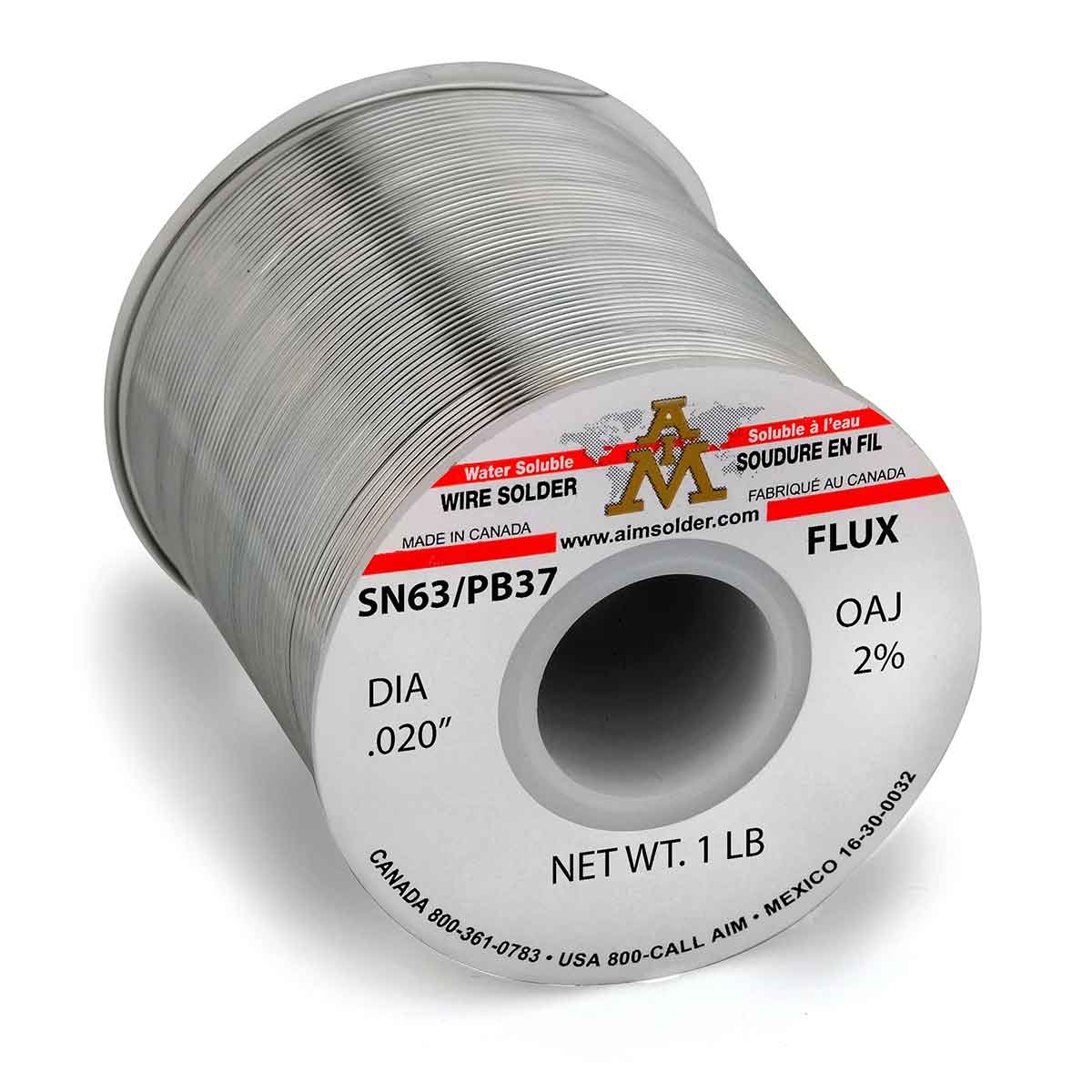 AIM SN63/PB37 OAJ 2% Water Soluble Core Wire Solder .020 ...