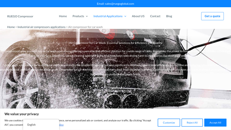 Air Compressor For Car Wash