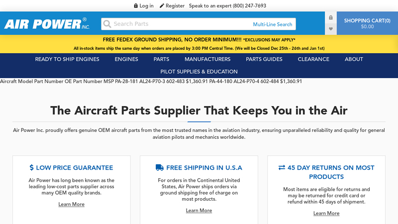 Air Power Inc.: Aircraft Parts Supplier