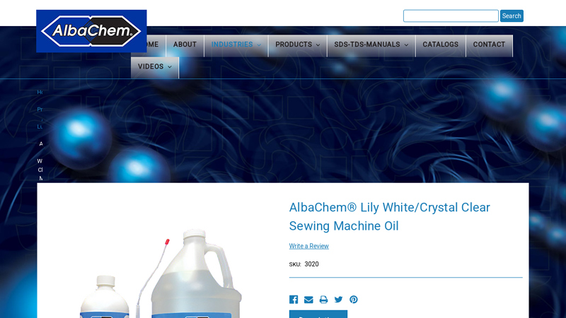AlbaChem® Lily White/Crystal Clear Sewing Machine Oil