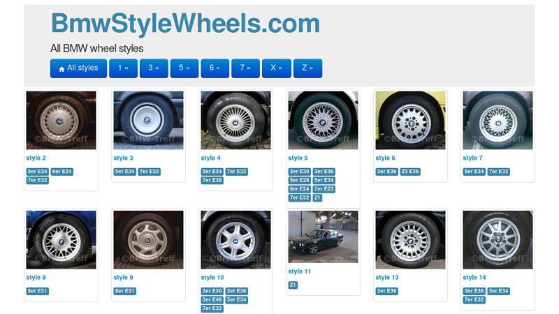 All BMW wheel styles