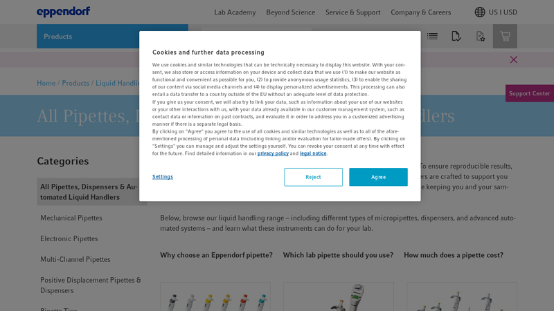 All Pipettes, Dispensers & Automated Liquid Handlers