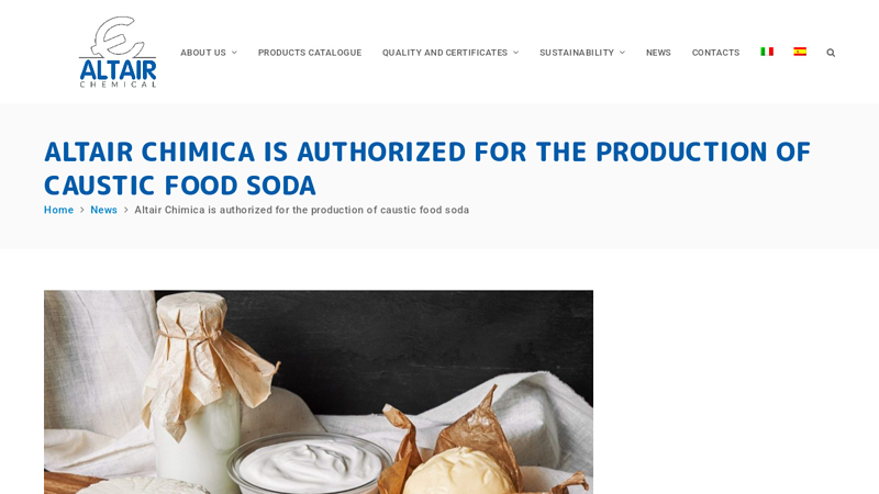 Altair Chimica is authorized for the production of caustic food soda