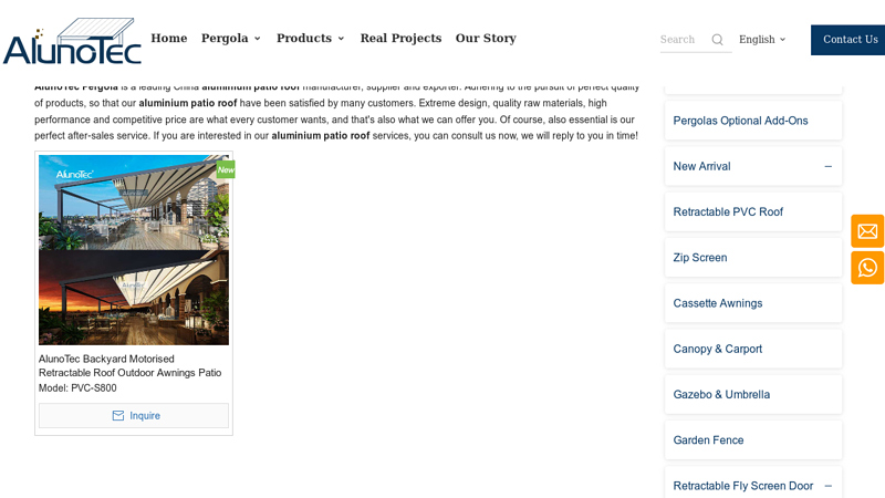 aluminium patio roof