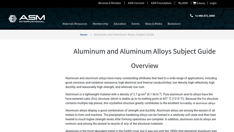Aluminum and Aluminum Alloys Subject Guide