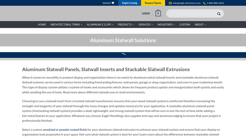 Aluminum Slatwall, Slatwall Inserts, and Panels