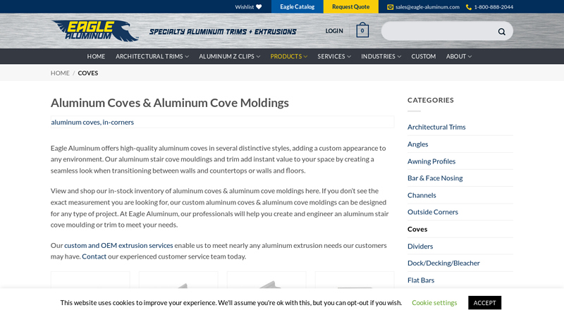 Aluminum Stair Cove Moldings & Trim