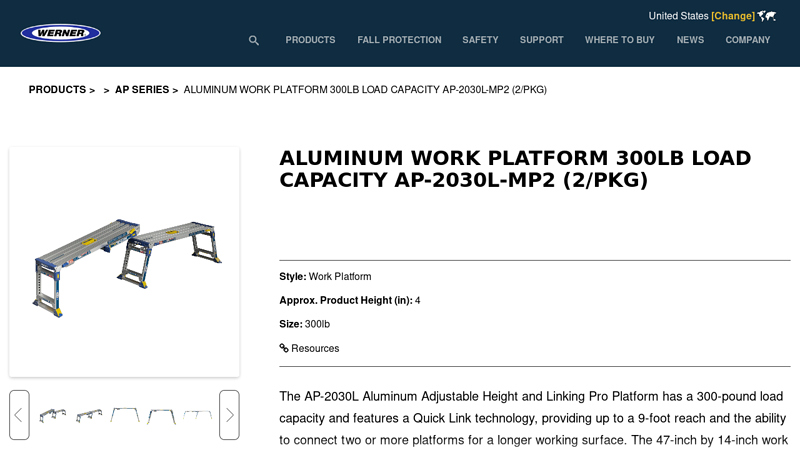 Aluminum Work Platform 300lb Load Capacity AP