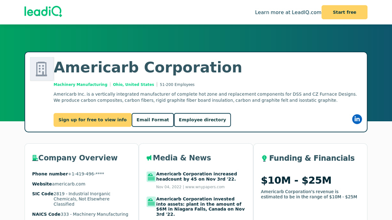 Americarb Corporation Company Overview, Contact Details ...