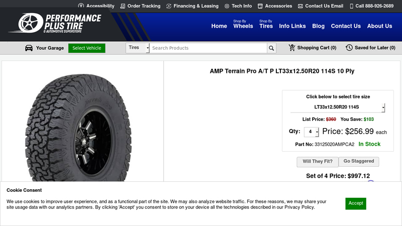 AMP Terrain Pro A/T P LT 33x12.50R20