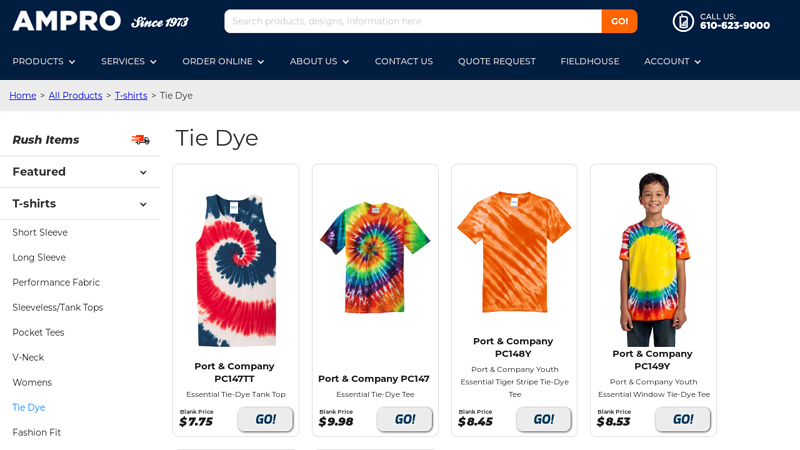 Ampro Custom Tie Dye T custom t-shirts