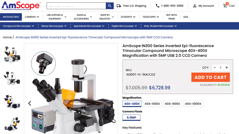 AmScope IN300 Series Inverted Epi