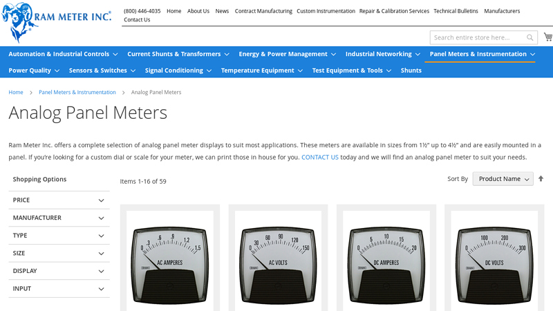 Analog Panel Meters Ram Meter, Inc.
