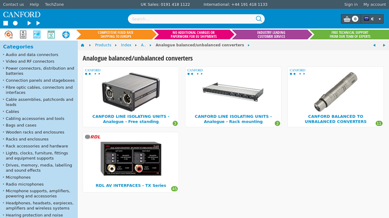 Analogue balanced/unbalanced converters