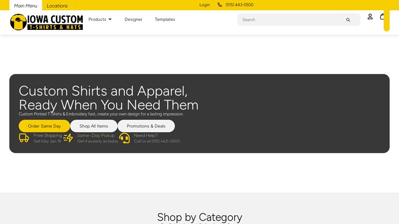 and Embroidery in Iowa custom t-shirts