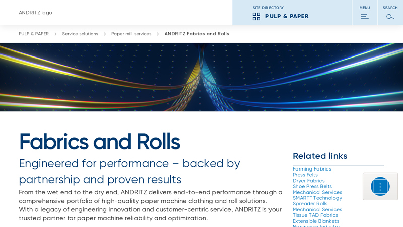 ANDRITZ Fabrics and Rolls