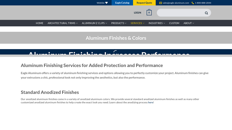 Anodized Aluminum Colors & Finishes