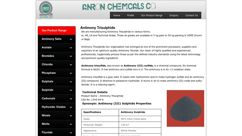 Antimony Trisulphide Manufacturers