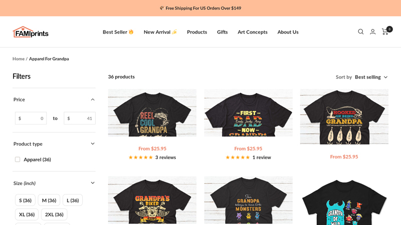 Apparel For Grandpa custom t-shirts