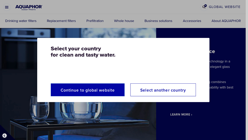 AQUAPHOR water filters. Manufacturer's