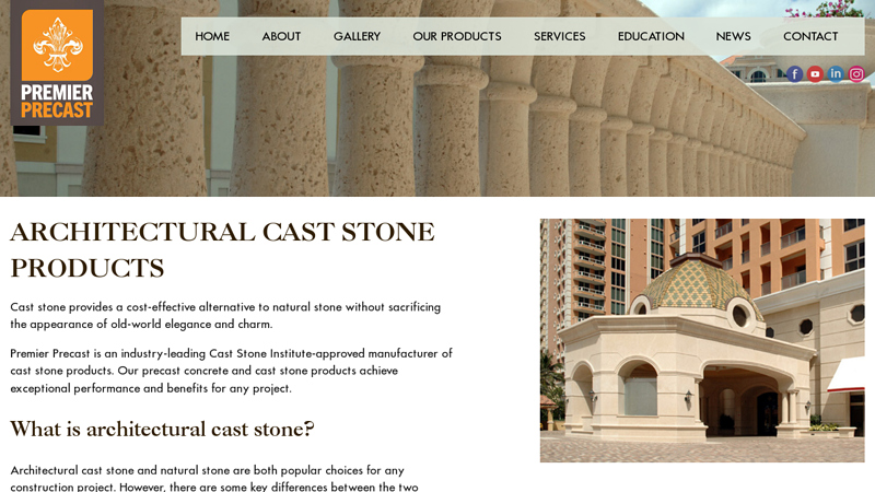 Architectural Cast Stone Manufacturer and Installer