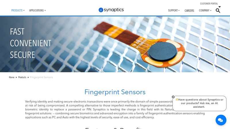 Area Touch and Swipe Fingerprint Sensors
