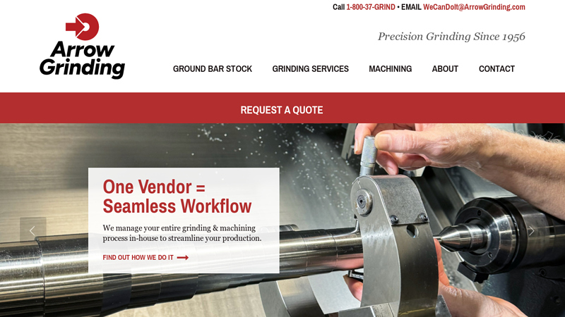 Arrow Grinding, Expert Precision Grinding, CNC Machining, AS9100
