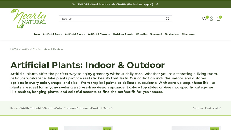 Artificial Plants: Indoor & Outdoor