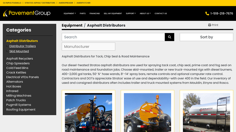 Asphalt Distributors for sale at Pavement Technologies Internationa...
