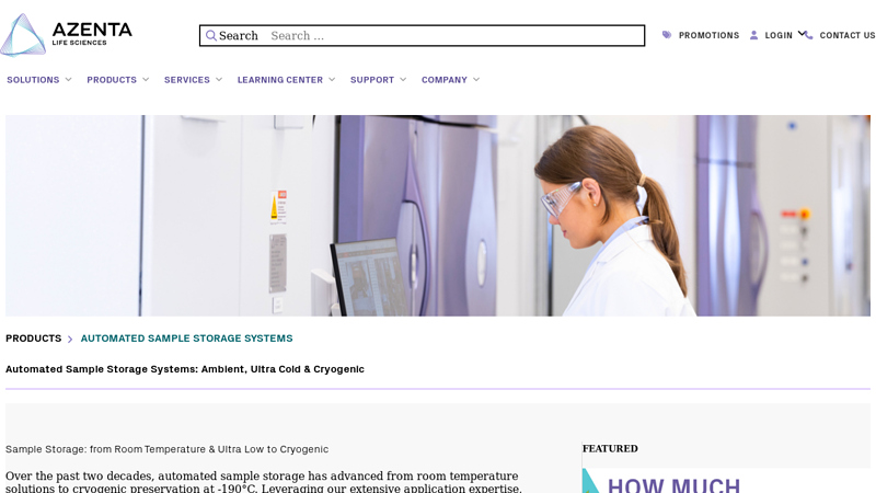 Automated Sample Storage Systems