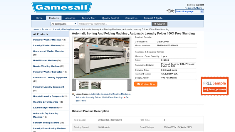 Automatic Ironing And Folding Machine , Automatic Laundry Folder ...