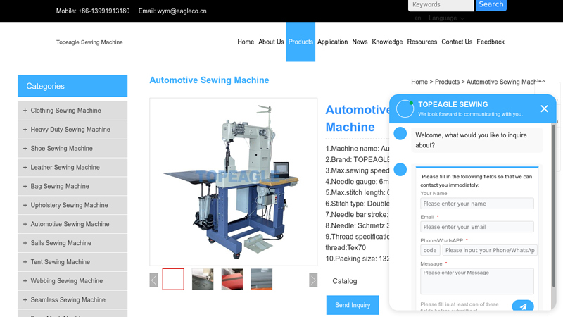 Automotive Upholstery Sewing Machine Manufacturers and Suppliers