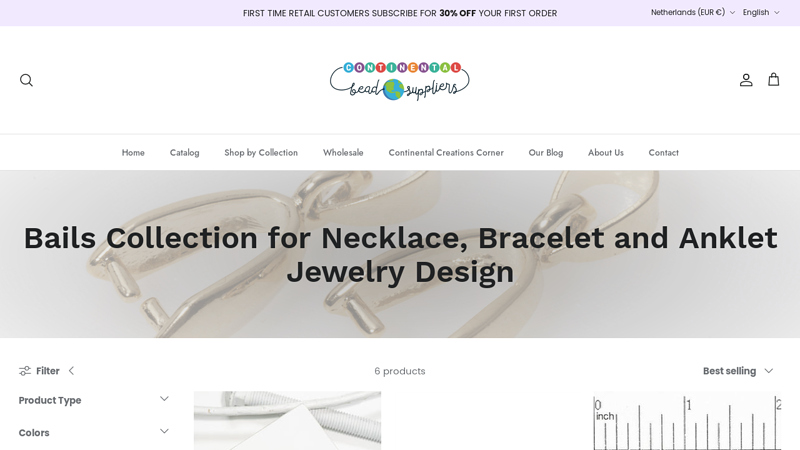 Bails Collection and Pinch Bails for Jewelry Making Designs