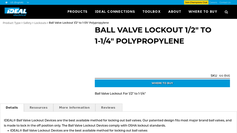 Ball Valve Lockout For 12 to 114