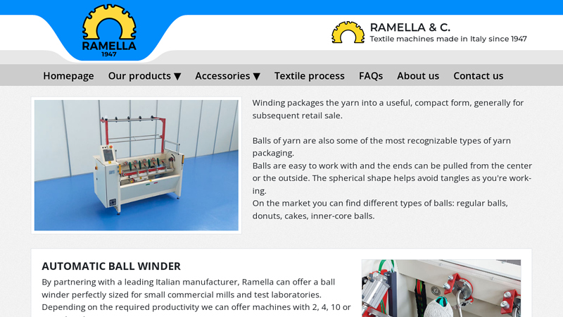 Ball winder for fiber mills and textile laboratories